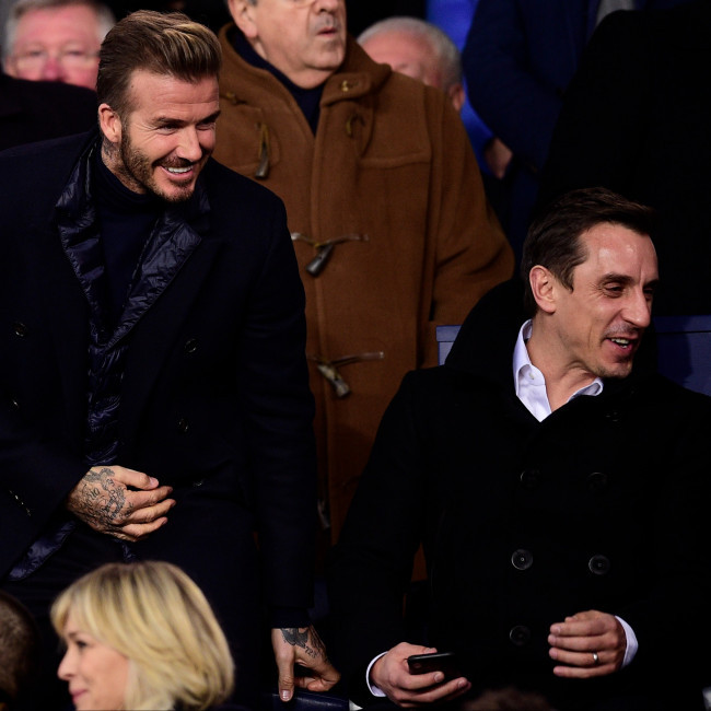 David Beckham getting Gary Neville his first tattoo for his 50th birthday